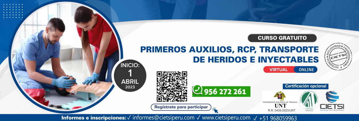 curso gratuito en primeros auxilios  rcp  transporte de heridos e inyectables 2023